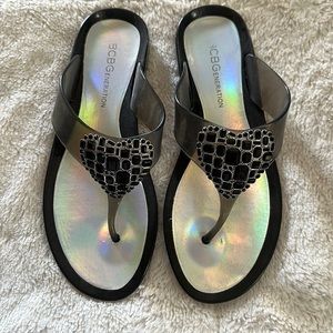 BCBGeneration jelly thong sandal.